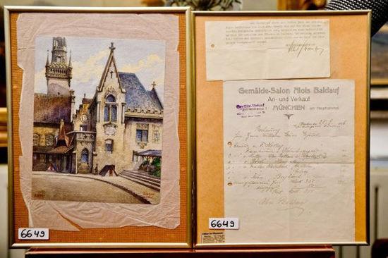 14幅希特勒畫作公開拍賣 最高成交價超30萬元(圖)