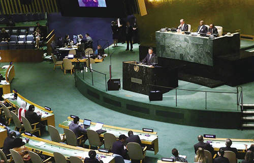 資料圖:聯(lián)合國大會(huì)現(xiàn)場。
